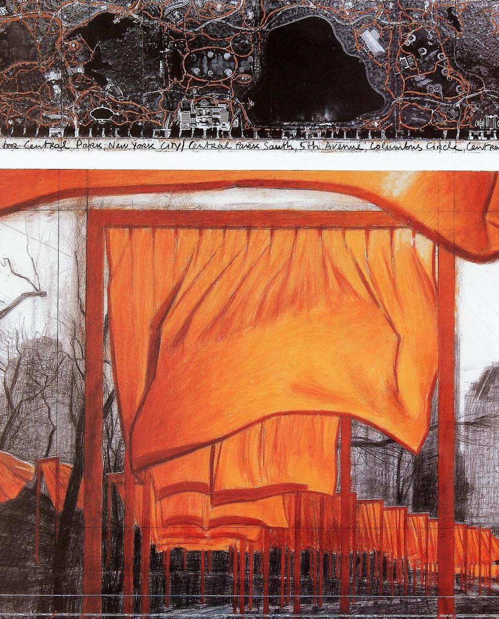 Christo & Jeanne-Claude, The Gates XIX (Drawing), 2004